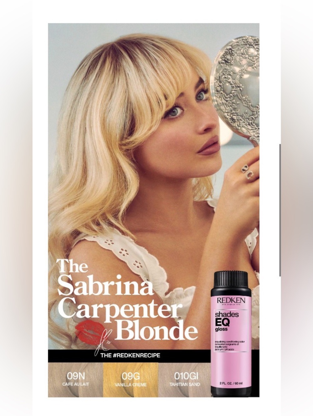 Sabrina Carpenter Blonde Formula Redken Shades EQ Toner Set